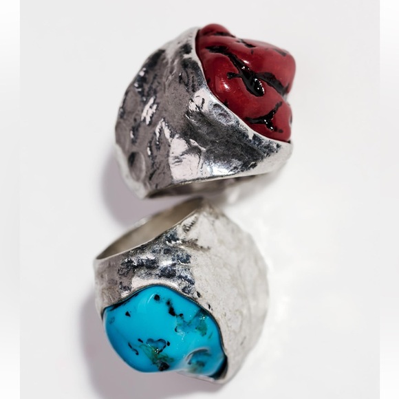 Zara Jewelry - NWT Zara set pack of two stone rings jewelry
